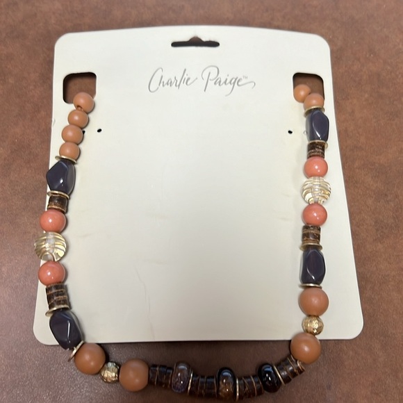 Charlie Paige Wooden Bead Boho Statement Necklace - Picture 3 of 4